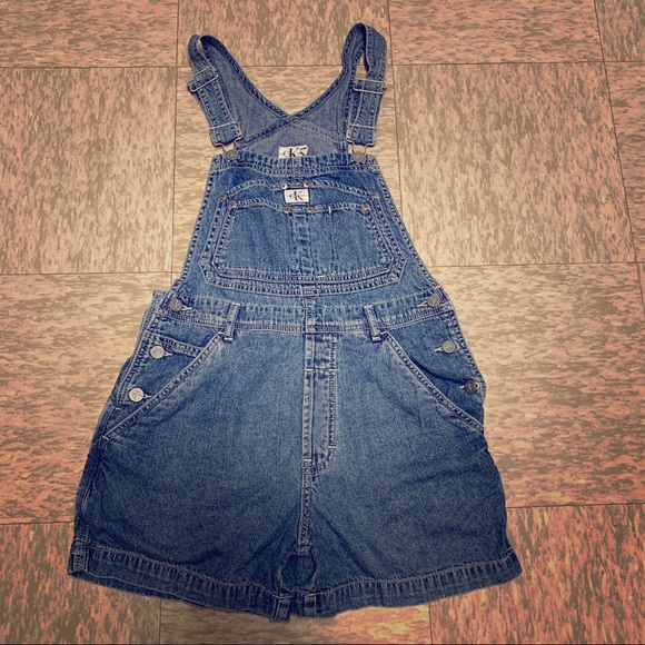 Calvin Klein Jeans Denim - Calvin Klein Overall Denim Shorts Petite Vintage